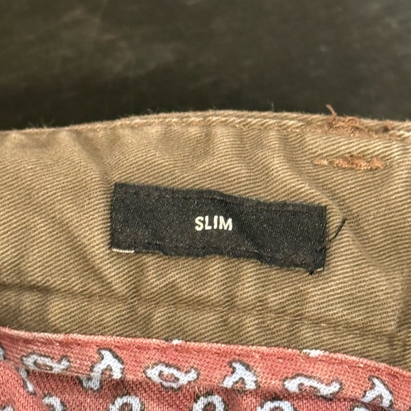 Bonobos 32x30 Slim Mens Brown Washed Midrise Chino Pants - Picture 6 of 10